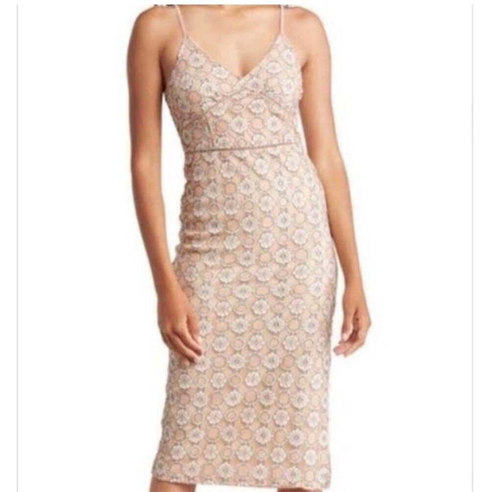 NSR Lace Midi Dress Size S Pink